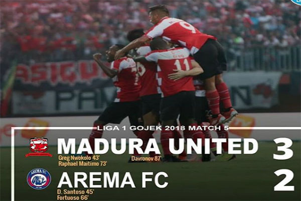 Ditekuk Madura United 3-2, Arema Semakin Terbenam di Dasar Klasemen