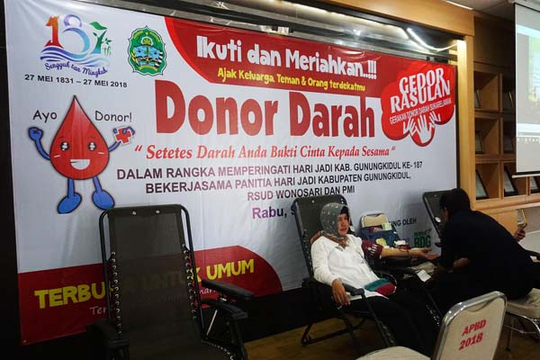 Pemkab Gunungkidul Gelar Donor Darah di RSUD Wonosari