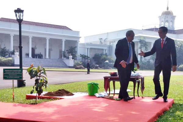 Bertemu di Istana Bogor, Presiden Mikronesia dan Presiden Joko Widodo Tanam Pohon