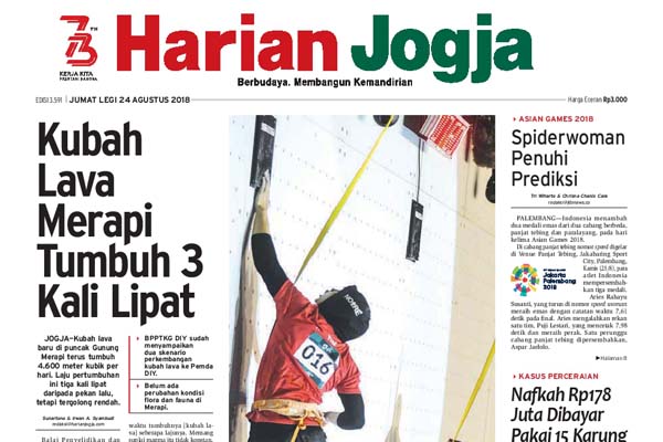 HARIAN JOGJA HARI INI : Kubah Lava Merapi Tumbuh 3 Kali Lipat