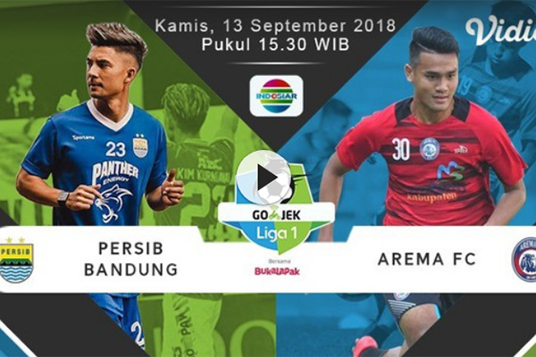 Persib Bandung vs Arema FC : Atep Bawa Persib Unggul 1-0 di Babak Pertama