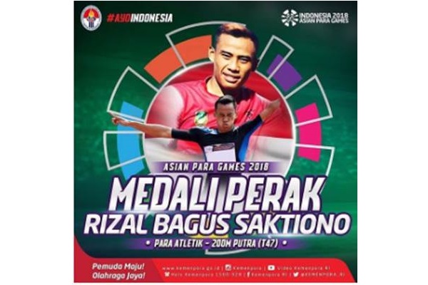 Asian Para Games 2018, Rizal Bagus Saktiono Sumbang Perak 