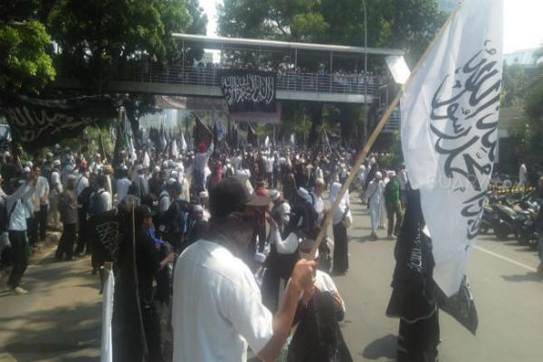 Massa Aksi Bela Tauhid Sebut Jokowi Haram Dipilih