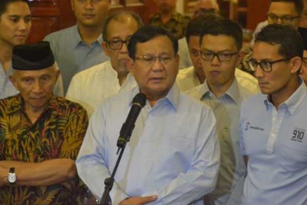 Prabowo dan Sandiaga Kompak Sampaikan Duka Lion Air Lewat Medsos