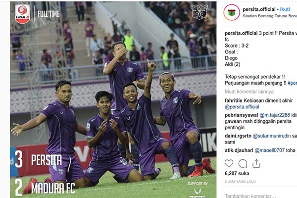 Bekuk Madura FC 3-2, Persita Sementara Puncaki Grup B 