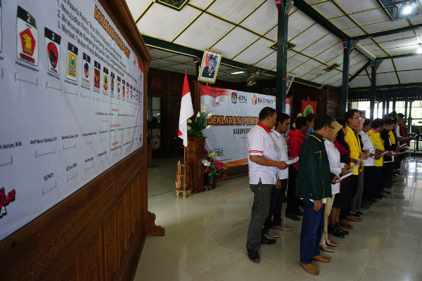 Parpol di Gunungkidul Bacakan Deklarasi Damai Pemilu 2019