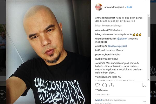 Akun Instagram Ahmad Dhani Disita Polisi untuk Barang Bukti 