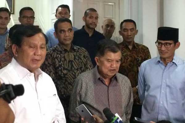 Prabowo Sebut Elit Pendukungnya Diancam, JK Minta Sosoknya Dibuka