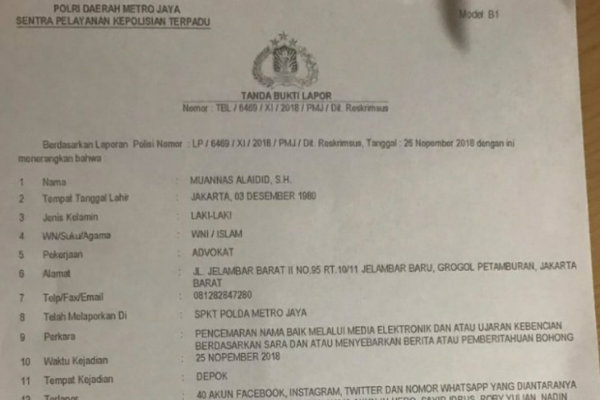 Tak Terima Dituduh PKI, Pengacara Muannas Laporkan 40 Akun Medsos