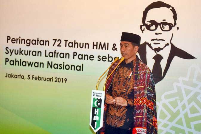 Di Hadapan Kader HMI, Jokowi Tegaskan Pentingnya Nilai Keislaman dan Keindonesiaan