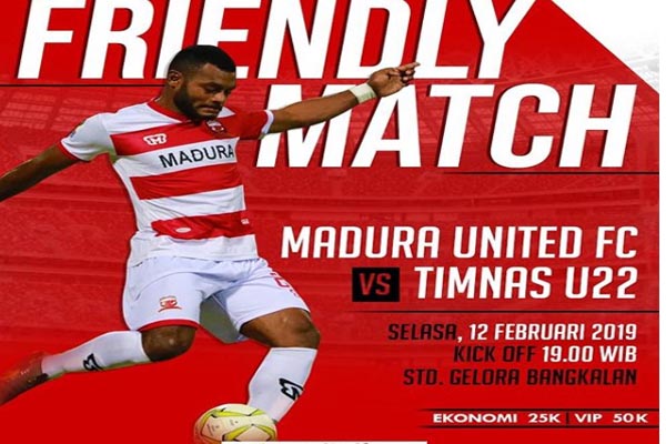 12 Februari, Madura United Uji Coba Lawan Timnas U-22