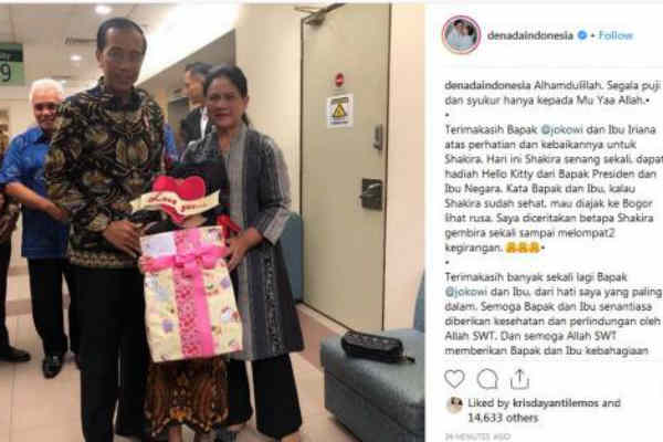  Wow, Dijenguk dan Diberi Kado oleh Jokowi, Putri Denada Kegirangan