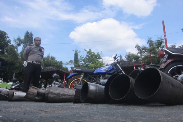 Di Klaten, Sepeda Motor Berknalpot Brong Ditahan Polisi Sampai Pemilu Kelar