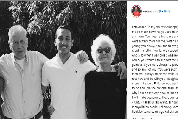 OTW ke Indonesia, Ezra Walian Dihinggapi Rasa Duka