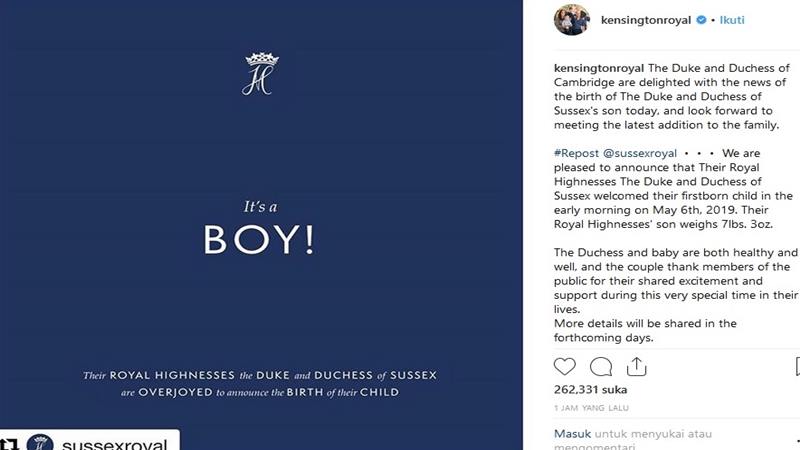 Kelahiran Anak Pangeran Harry-Meghan Markle Hujan Ucapan dari Orang Tersohor Dunia