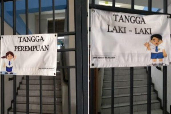 Viral Foto Tangga Lelaki dan Perempuan Dipisah di SMP Negeri Benar Adanya, Alasannya Agar Wudhu Tak Batal