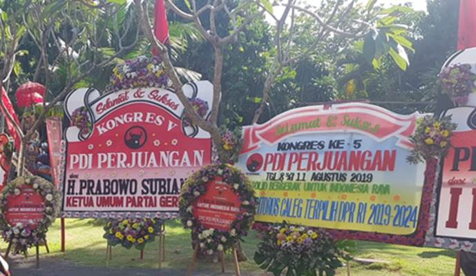 Karangan Bunga dari Prabowo untuk PDIP