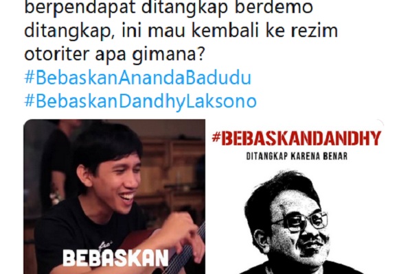 #BebaskanAnandaBadudu Jadi Trending Topic Twitter