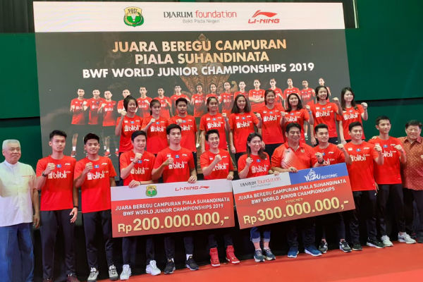 Raih Juara World Junior Championships, Tim Atlet Bulu Tangkis Indonesia Diganjar Bonus