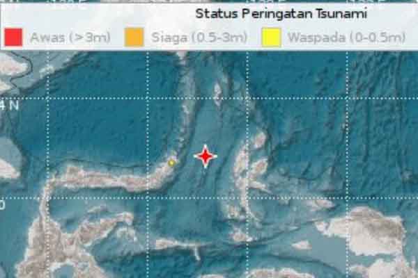 Gempa Bumi Magnitudo 7,1 Guncang Malut-Sulut, Berpotensi Tsunami