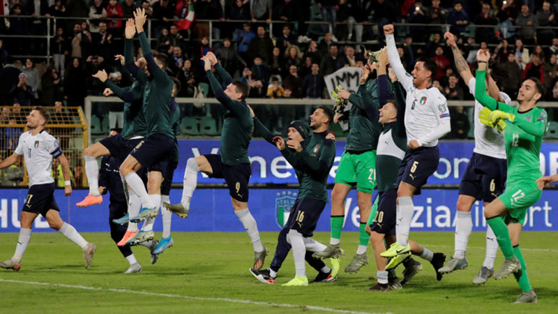 Italia Menang Besar 9 - 1, Spanyol 5 - 0, Swiss & Denmark Melaju ke Euro 2020