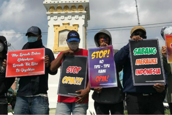 Solidaritas Melanesia Indonesia DIY Gelar Aksi Simpatik di Tugu Pal Putih