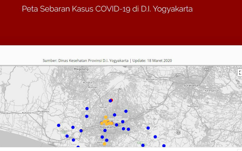 Ingin Tahu Peta Sebaran Wilayah Terkait Covid-19 di DIY, Klik di Sini