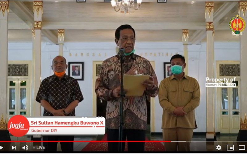 Ini Pidato Lengkap Sri Sultan Hamengku Buwono X Terkait Wabah Virus Corona