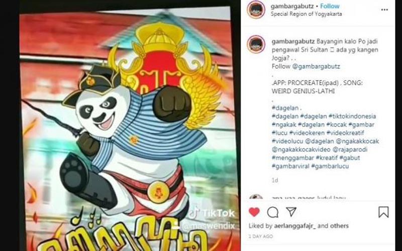 Lucu, Po Kung Fu Panda Bergaya Pengawal Kraton Jogja, Warganet: Kangen Jogja