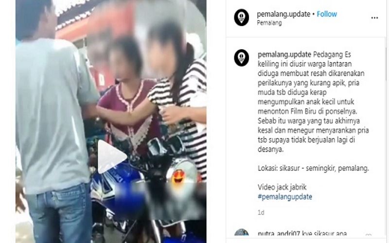 Viral, Penjual Es Krim Diusir Warga karena Ajak Anak-Anak Nonton Bokep