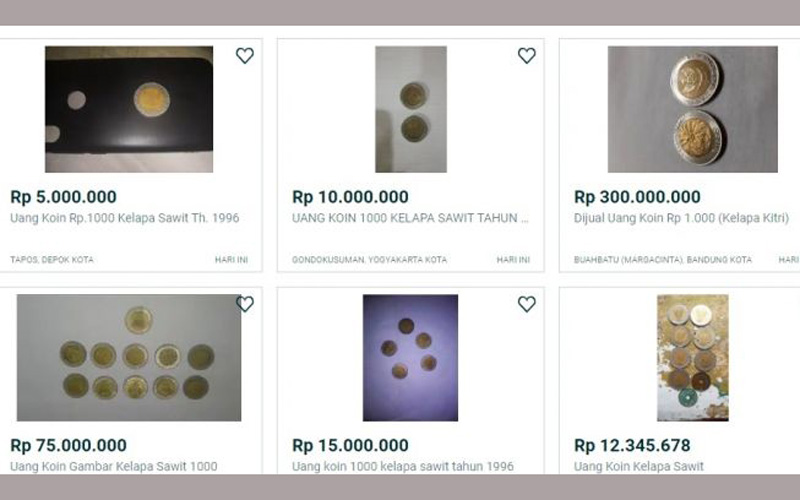 Uang Koin Rp1.000 Gambar Kelapa Sawit Dijual Rp300 Juta, BI: Masih Alat Pembayaran Sah