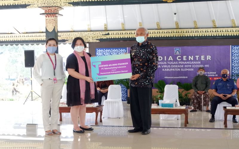 Jogja City Mall bersama Teleperformance Indonesia Salurkan Donasi Masker ke Pemkab Sleman 