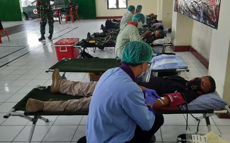 Personel Kodim Magelang Berhasil Kumpulkan 57 Kantong Darah