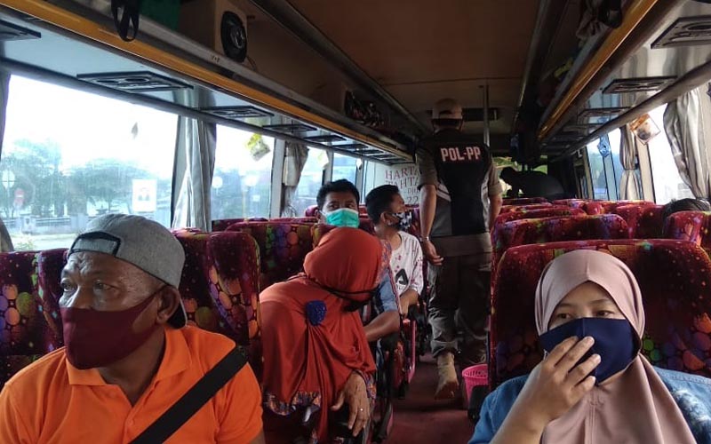 Operasi Yustisi di Bus Pariwisata, Ratusan Orang Kedapatan Tak Pakai Masker