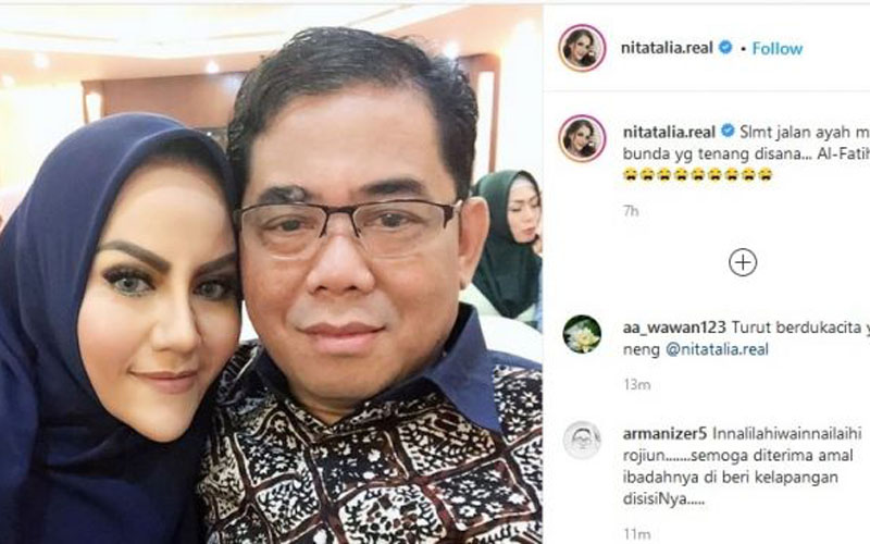 Mantan Suami Nita Thalia Meninggal, Ada Riwayat Covid-19