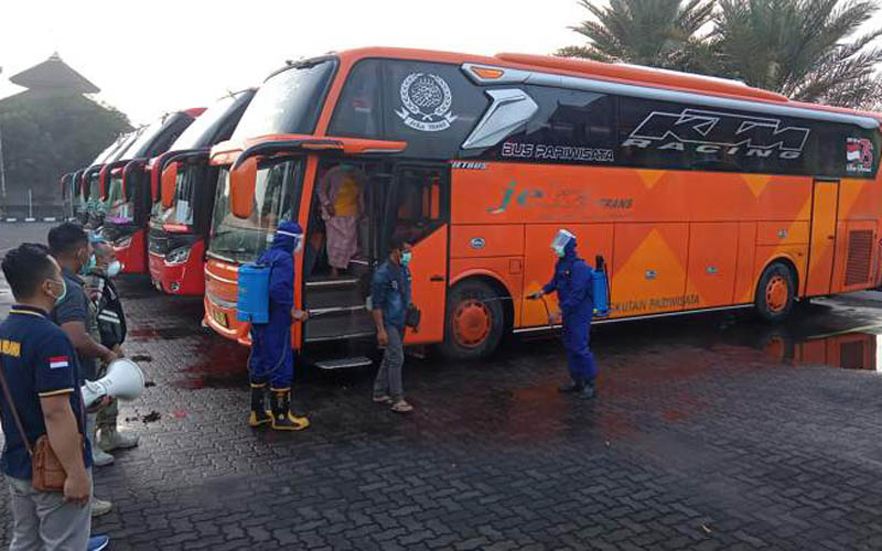5 Bus Pedagang Cepogo Pulang Piknik ke Bali Digiring ke Asrama Donohudan, 5 Orang Positif Covid