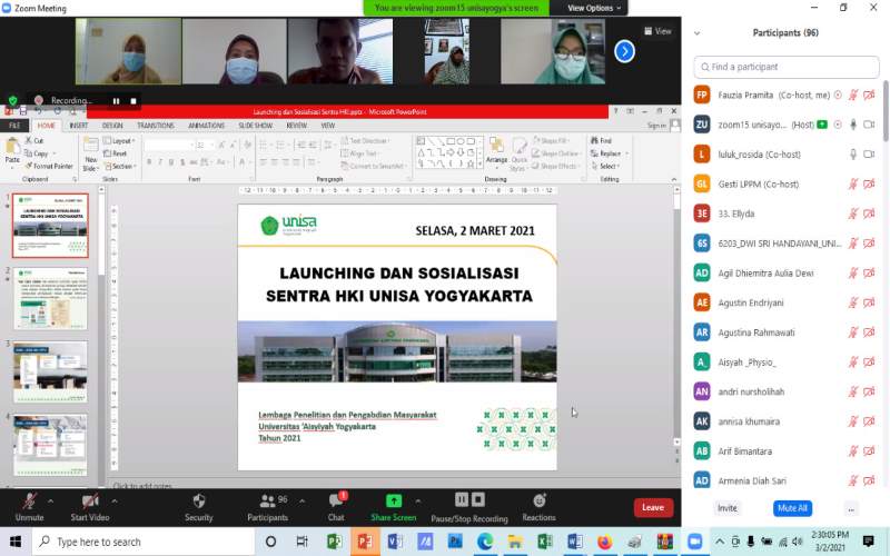 LPPM UNISA Yogyakarta Luncurkan Sentra HKI
