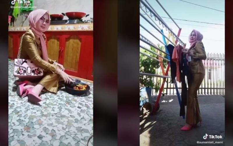 Heboh Perempuan Pakai Seragam ASN Mengilap, Warganet Ribut