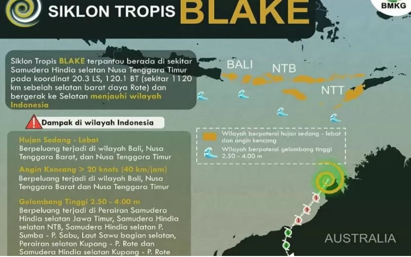 Siklon Tropis Seroja Menguat selama 24 Jam, Ini Dampaknya