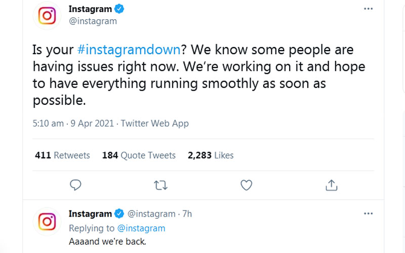 Gara-Gara Tagar Instagram Down, Warganet Ramai-Ramai Kabur ke Twitter