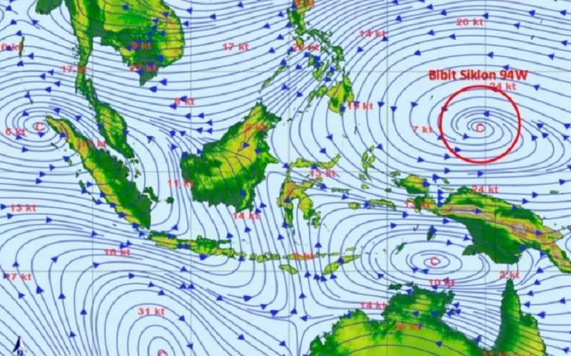 30 Daerah Diminta Waspadai Potensi Bibit Siklon Tropis 94W, Termasuk DIY