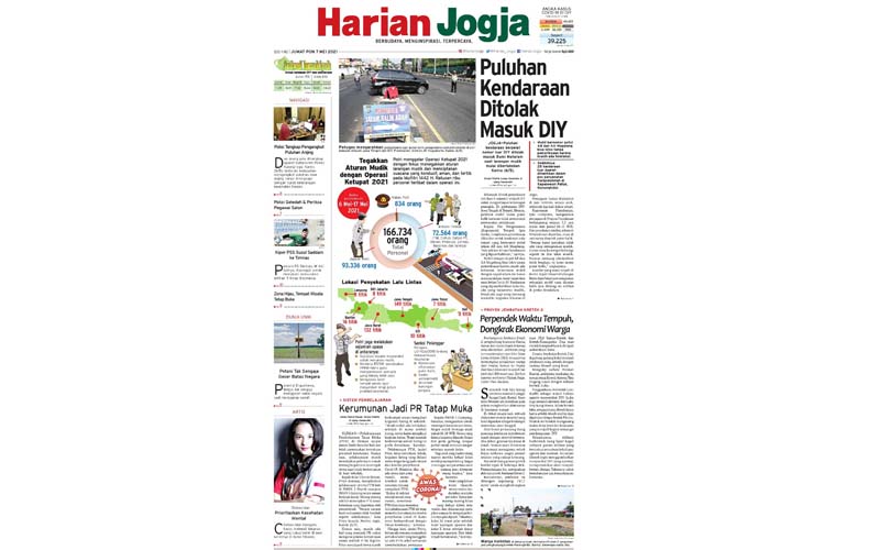 HARIAN JOGJA HARI INI: Puluhan Kendaraan Ditolak Masuk DIY