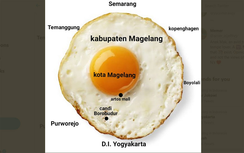 Peta Telur Ceplok Ini Jelaskan Candi Borobudur Ada di Kabupaten Magelang, Bukan di Jogja