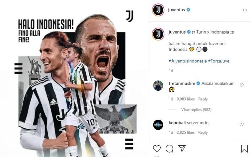 Juventus Sapa Penggemarnya dengan Bahasa Indonesia