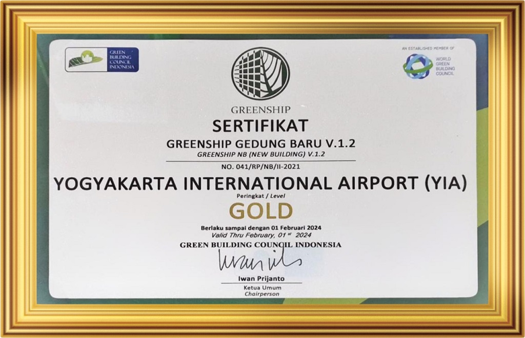 YIA Jadi Bandara Pertama di Indonesia Peraih Sertifikat “Gold” Greenship Building