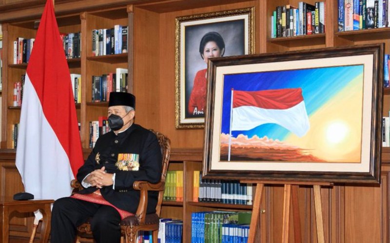 SBY Ikut Upacara Virtual, Ada Penampakan Lukisan Merah Putih yang Dibuat Kurang dari 24 Jam