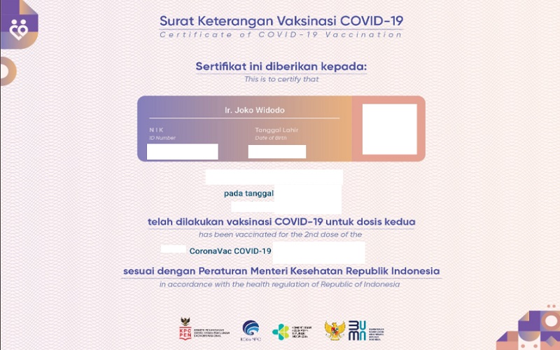 Sertifikat Vaksin Jokowi Tersebar, UU Perlindungan Data Makin Mendesak