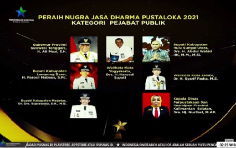 Wali Kota Yogyakarta  Raih Penghargaan Nugra Jasa  Dharma Pustaloka