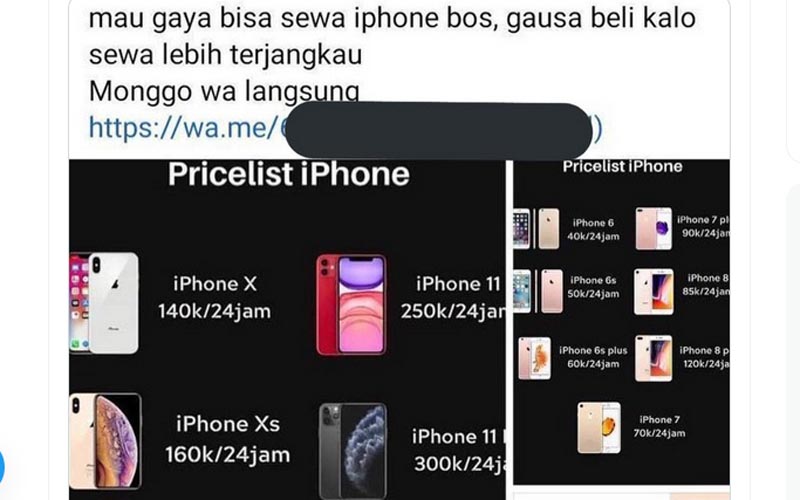 Viral Ada Jasa Persewaan iPhone, Warganet Tak Sepakat Tujuannya Hanya untuk Gaya | Harianjogja.com - harianjogja.com