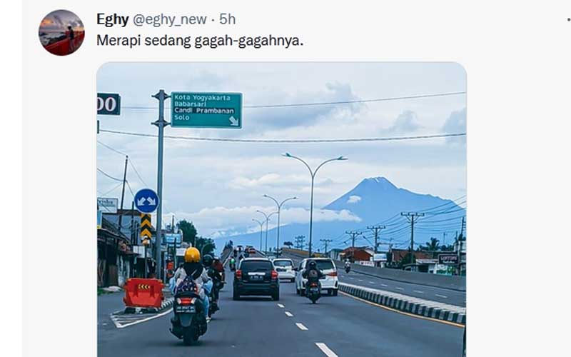 Foto-foto Gagahnya Gunung Merapi pada Minggu Sore, Warganet: Mahaguru Menyapa